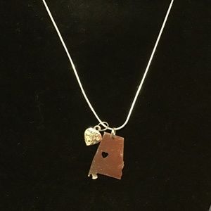 Alabama state silver 925 chain necklace charms
